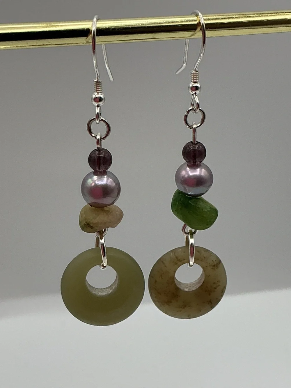Sterling 925 Jade Pearl Earrings